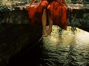 Cute petite girl pissing in nature. 4/16