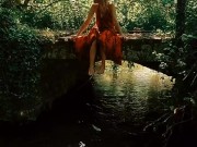 Cute petite girl pissing in nature. 5/16