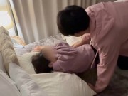 【個人撮影】セクシーな服を着ながら騎乗位や側位で中出しSEXをする素人カップルの日常を上から覗き見するような動画💓 1/16