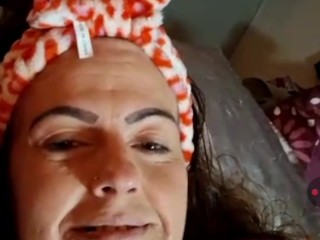 Hot Girl in Orange Lingerie Fingers Her Pussy and Ass While Masturbating With Hot Guy On Webcam