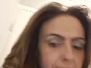 Slow motion solo girl rubbing her pussy in her panties in the bathroom 15/16