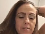 Slow motion solo girl rubbing her pussy in her panties in the bathroom 16/16