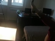 Amateur wife has fun trying on clothes and cutting them off. Amateur wife dances naked around the ho 10/16