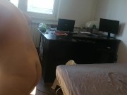 Amateur wife has fun trying on clothes and cutting them off. Amateur wife dances naked around the ho 3/16