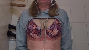 Sissy on a big dildo