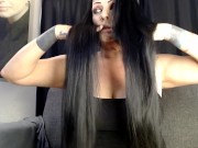 Long Black Hair Brush Finger Brushing 5/16