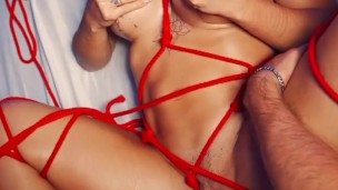 Hot bondage sex session with Silvana Lee getting her pussy oiled up and tight for Brian Evansx