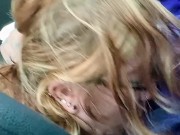 Hot blonde gets caught sucking my dick in Olive Garden parking lot 6/16