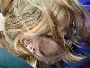 Hot blonde gets caught sucking my dick in Olive Garden parking lot 7/16