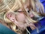 Hot blonde gets caught sucking my dick in Olive Garden parking lot 9/16