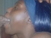 BIG TITTY COLLEGE BBW GETS ON HER KNEES AND SPIT SHINES THICK FAT GORILLA DICK!!!!!!!!! 5/16