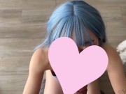 Evangelion Cosplay / Rei Fucks Shinji FINALE / throat fucked, riding, froggy & creampie 7/16