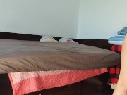 Amateur wife has fun trying on clothes she cuts. 4/16