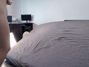 Amateur wife having fun trying on clothes that she cuts off. 3/16