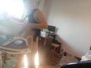 Amateur wife doing housework naked. Latina with hairy pussy, big ass. 12/16