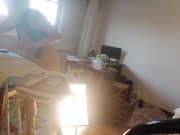 Amateur wife doing housework naked. Latina with hairy pussy, big ass. 2/16