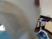 Amateur wife doing housework naked. Latina with hairy pussy, big ass. 5/16