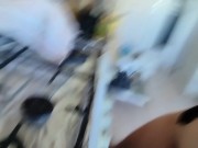 Sexy Latina nude in the kitchen. Sexy naked wife prepares food in the kitchen. 16/16