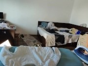 Amateur wife does housework naked. Latina with hairy pussy, big ass. 1/16