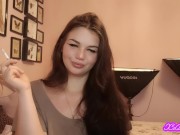 Teen latina brunette with blue eyes teases you with slow, seductive smoking 11/16