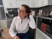 My stepsister was going to an interview, but I tore her Jeans and Ass! 2/16