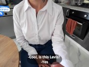 My stepsister was going to an interview, but I tore her Jeans and Ass! 4/16