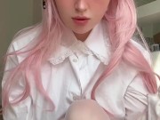 Try not to cum CHALLENGE! COSPLAY LEVEL👾🔋 daddy If You cum inside my pink pussy u lose! Nutaku💗