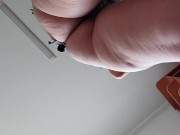 Sexy Latina nude in the kitchen. Sexy naked wife prepares food in the kitchen. 11/16