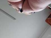 Sexy Latina nude in the kitchen. Sexy naked wife prepares food in the kitchen. 14/16