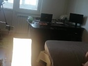 Amateur wife has fun trying on clothes that she cuts. Sexy wife shaves her pussy hair. 4/16