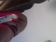 Amateur wife does housework naked. Brunette with hairy pussy, big ass. 3/16