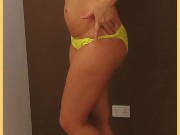Wifey wears a skimpy yellow bikini 12/16
