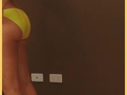 Wifey wears a skimpy yellow bikini 4/16