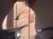 Stripping Off My Pants On The Treadmill Like A Naughty Redhead Slut 15/16