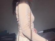 Redhead Strips Her Pants Off While Walking On The Treadmill Like A Tease 11/16