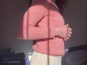 Redhead Strips Her Pants Off While Walking On The Treadmill Like A Tease 8/16