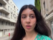 Hottie Lost the Game and Had to Walk with Cum on Her Face - Cumwalk 13/16