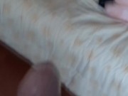 I put my cock in her mouth, great blowjob and handjob, cumshot on ass