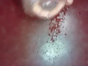 House boy masturbating his black hard dark cock when alone in the house 🍆💦🤤 14/16