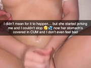 Wife Was Gone… Babysitter Jerks Husbands Fat Cock and Took Every Drop on Her Stomach 2/16