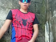 Pinoy Jakol | Spiderman Boy with his VEINY COCK and THICK CUM 1/16
