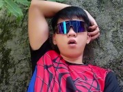 Pinoy Jakol | Spiderman Boy with his VEINY COCK and THICK CUM 4/16