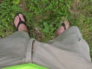Aaron Skeetman Peeing In The Grass In Flip Flops 16/16