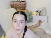 Innocent Brunette Slowly Teases in Sheer Lace Set 😈💦 9/16