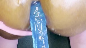 ThatWhxreLior bouncing on a big blue dick