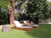 Super Slut Lily Phillips sunbathes NAKED in front of Step Brother 3/16