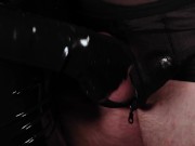 Dirty Girl in Shiny Spandex and Latex Skirt gives Handjob till Cum 11/16