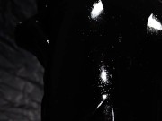 Dirty Girl in Shiny Spandex and Latex Skirt gives Handjob till Cum 10/16