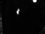 Dirty Girl in Shiny Spandex and Latex Skirt gives Handjob till Cum 11/16