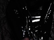 Dirty Girl in Shiny Spandex and Latex Skirt gives Handjob till Cum 2/16